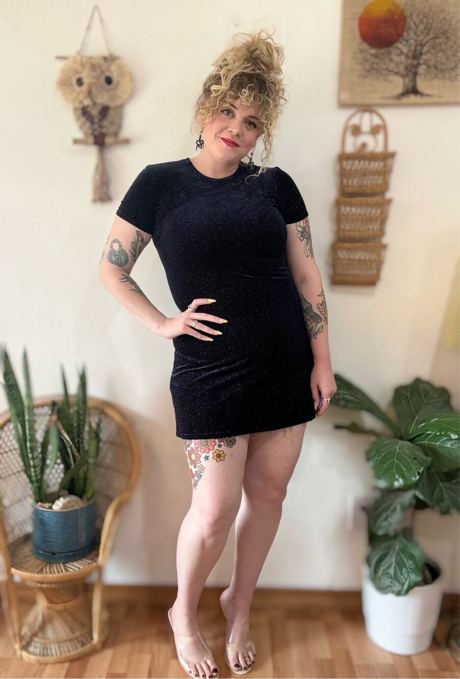 90s Blue Velvet Mini Dress